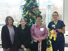 Lung transplant patient with mom and nurses