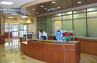 welcome desk at the surgery center