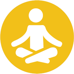 icon of a person in a lotus yoga pose