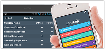 An ipad and iphone showing MedApp Tracker screens