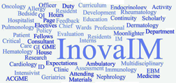 a graphic image showing many keywords about the internal medicine residency program